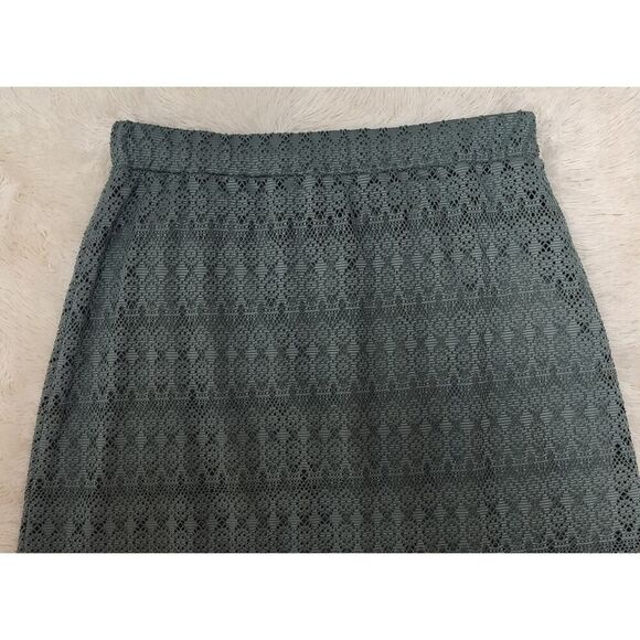 JM Collection New Womens Size XL Green Eyelet Pull-On Boho Chic Midi Skirt - Picture 3 of 8